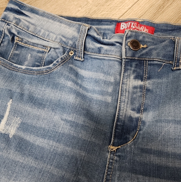 Wax Stretchy Denim Jeans Butt I Love You! - Picture 6 of 7